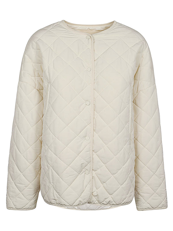 Sandbeige Quilted nylon jacket