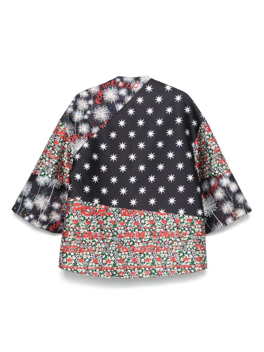 Alessandro Enriquez Printed Kimono Beach Cover Up for Women Luxurious Resortwear With Bold Multicolor Twill Print