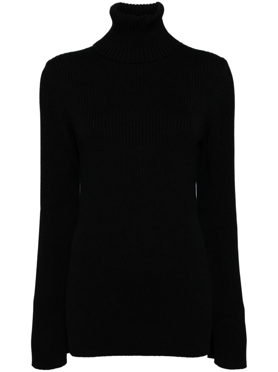 Junya Watanabe Ribbed Wool Turtle-Neck Sweater For Women Luxury Knitwear Versatile Layering