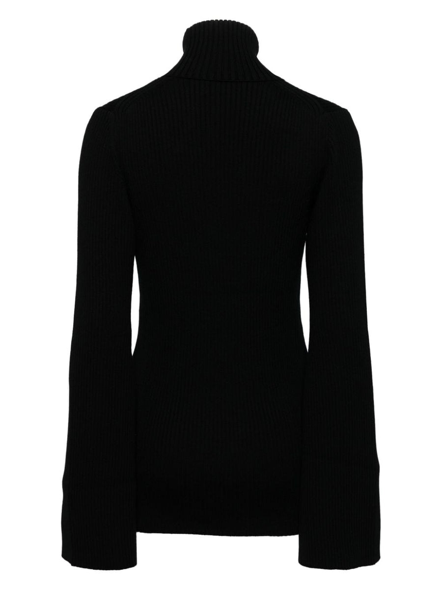 Junya Watanabe Ribbed Wool Turtle-Neck Sweater For Women Luxury Knitwear Versatile Layering