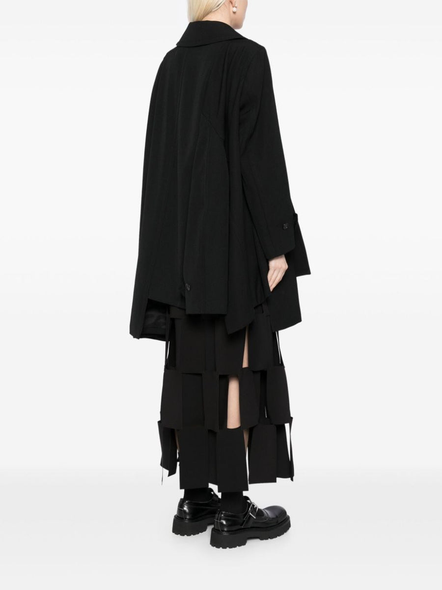 Comme Des Garcons Wool Jacket Women Asymmetric Sleeves Double Breasted Structured Luxury Outerwear