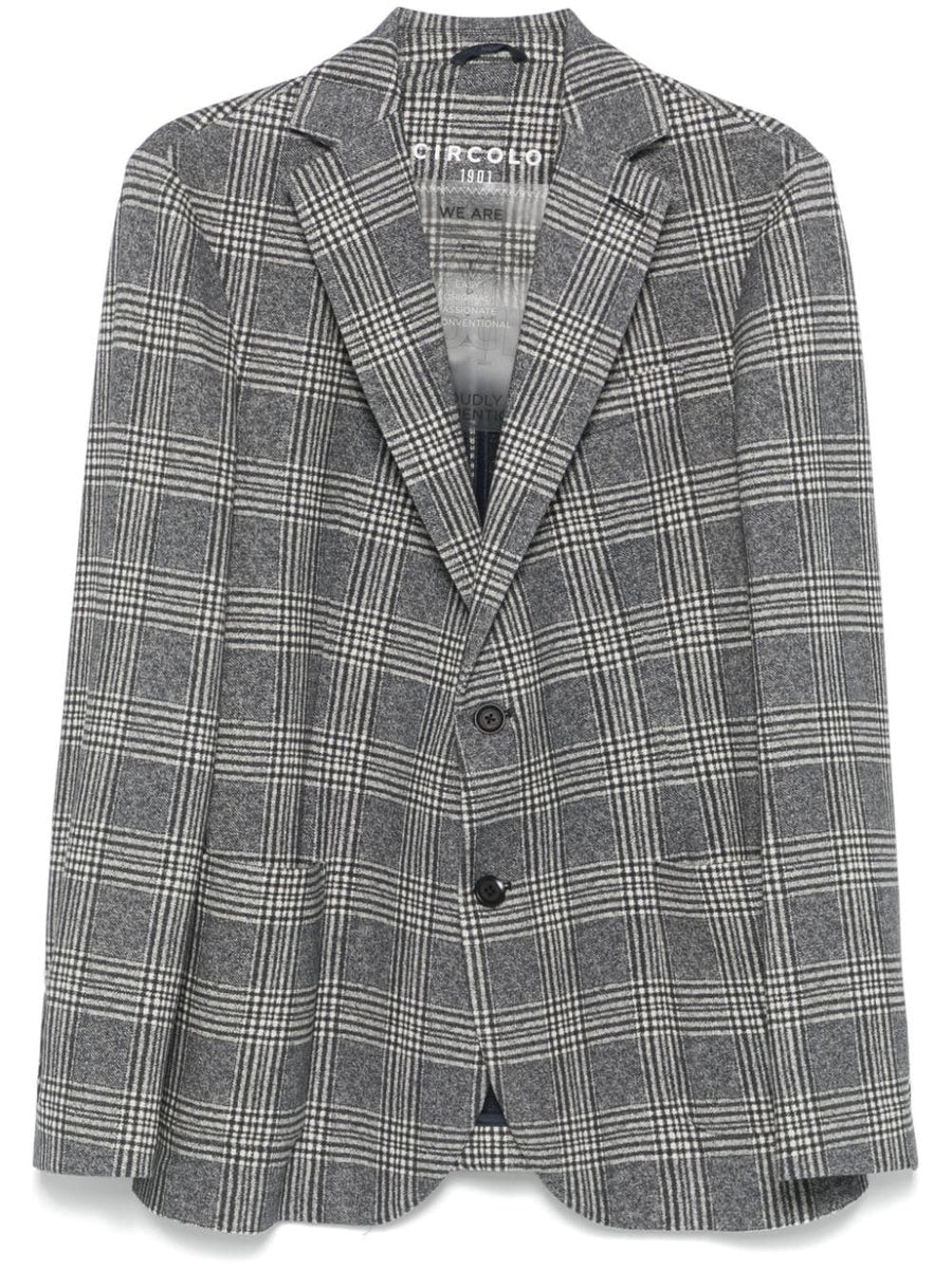 Circolo 1901 Cotton Single-Breasted Jacket In Prince Of Wales Check For Modern Men Versatile Style