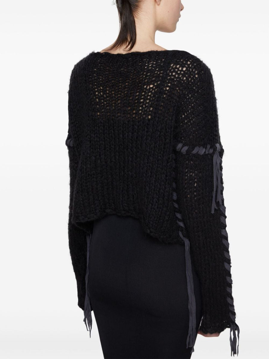 Acne Studios Conscious Criteria Wool Blend Crewneck Sweater For Women With Relaxed Drop Shoulder Fit