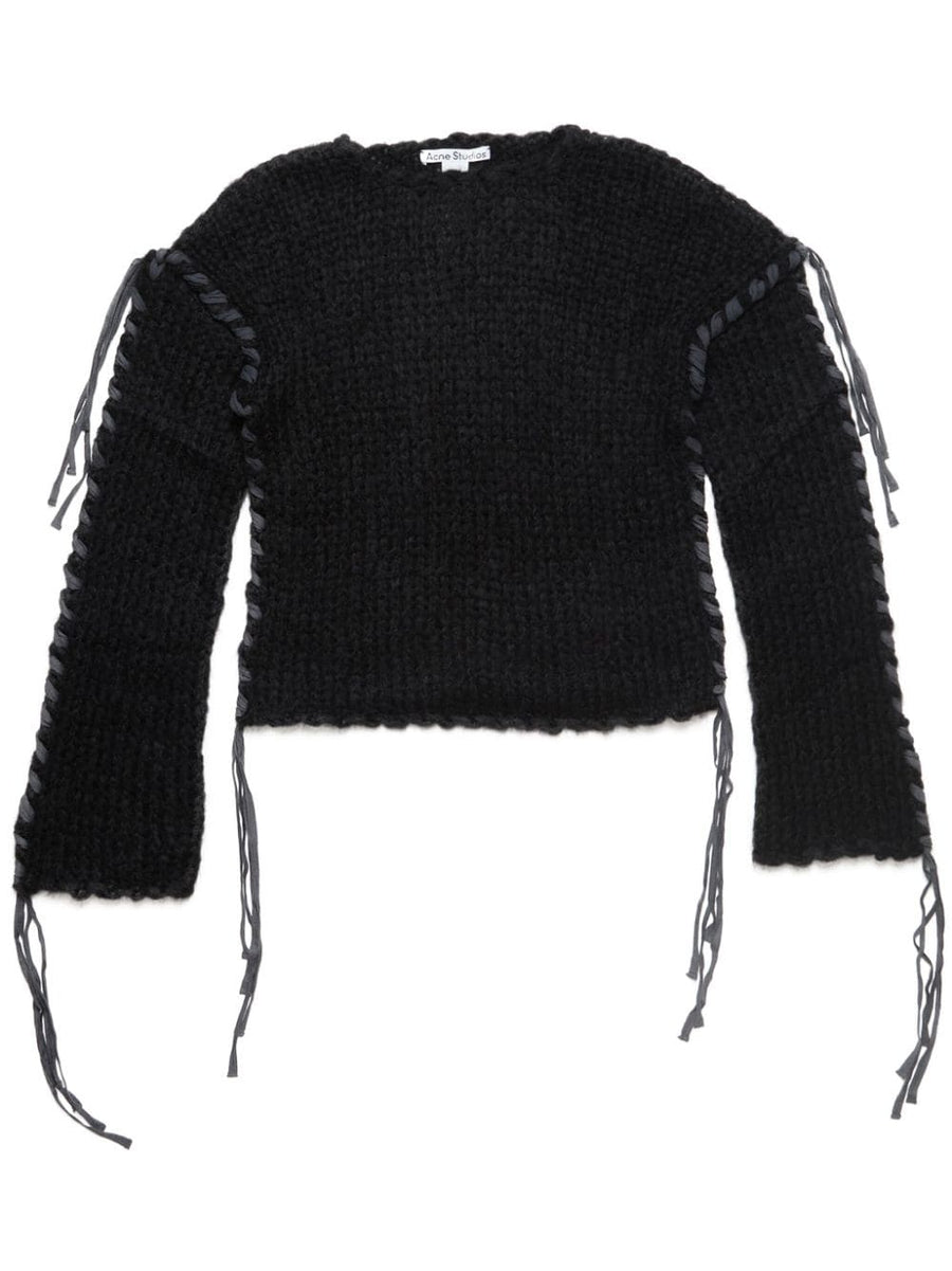 Acne Studios Conscious Criteria Wool Blend Crewneck Sweater For Women With Relaxed Drop Shoulder Fit