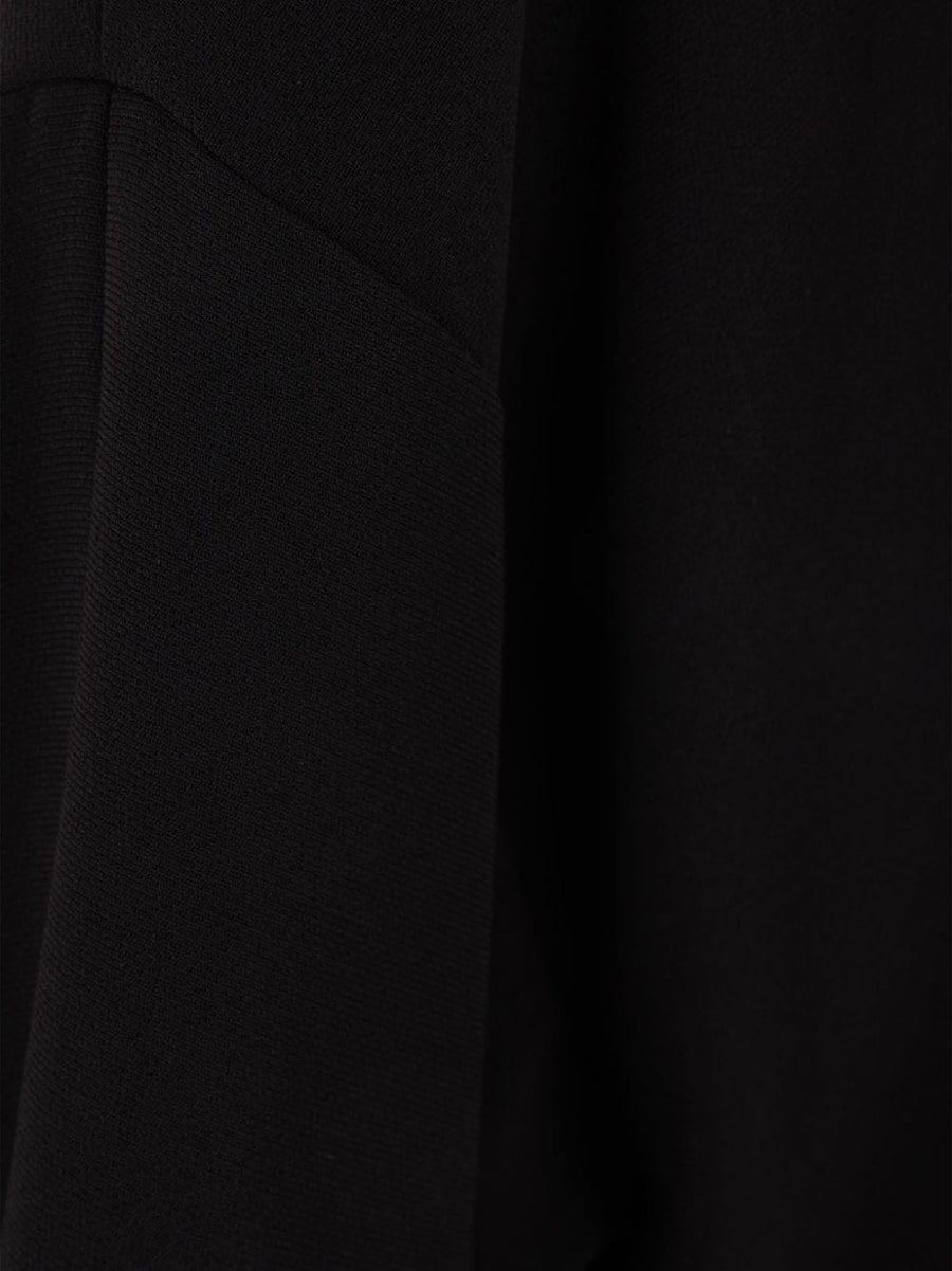 Alberto Biani High Neck Jumper for Women Black Luxurious Crepe Texture with Drop Shoulder