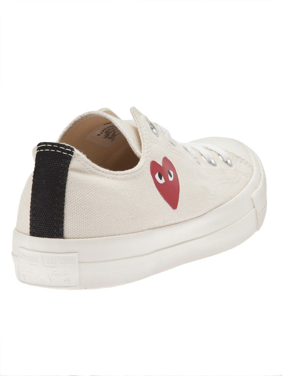 CDG Play Converse Chuck 70 Sneakers For Women Beige Canvas Cap Toe Designer Collaboration