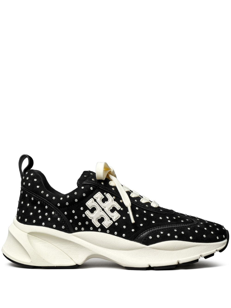 Tory Burch Good Luck Studded Sneakers For Women Luxury Leather And Suede With Comfort