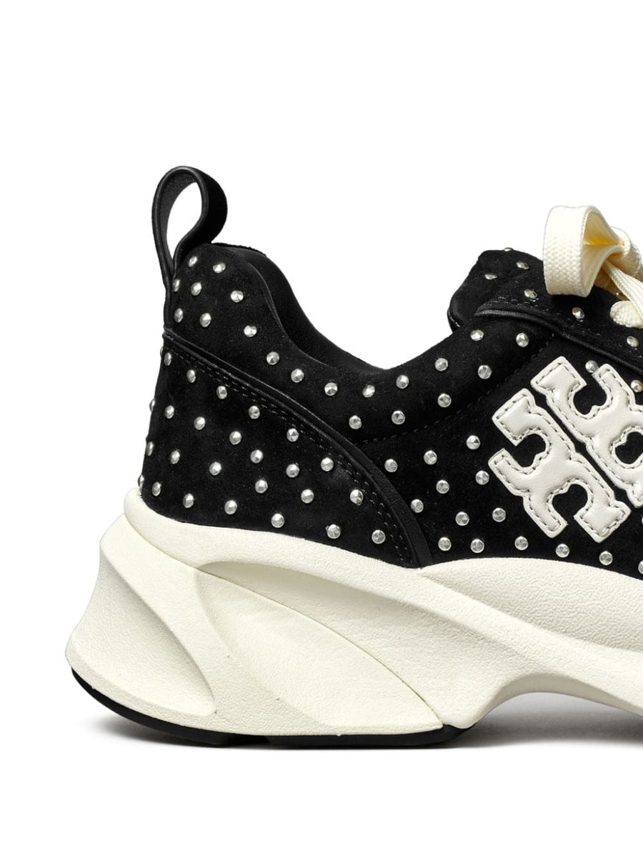 Tory Burch Good Luck Studded Sneakers For Women Luxury Leather And Suede With Comfort