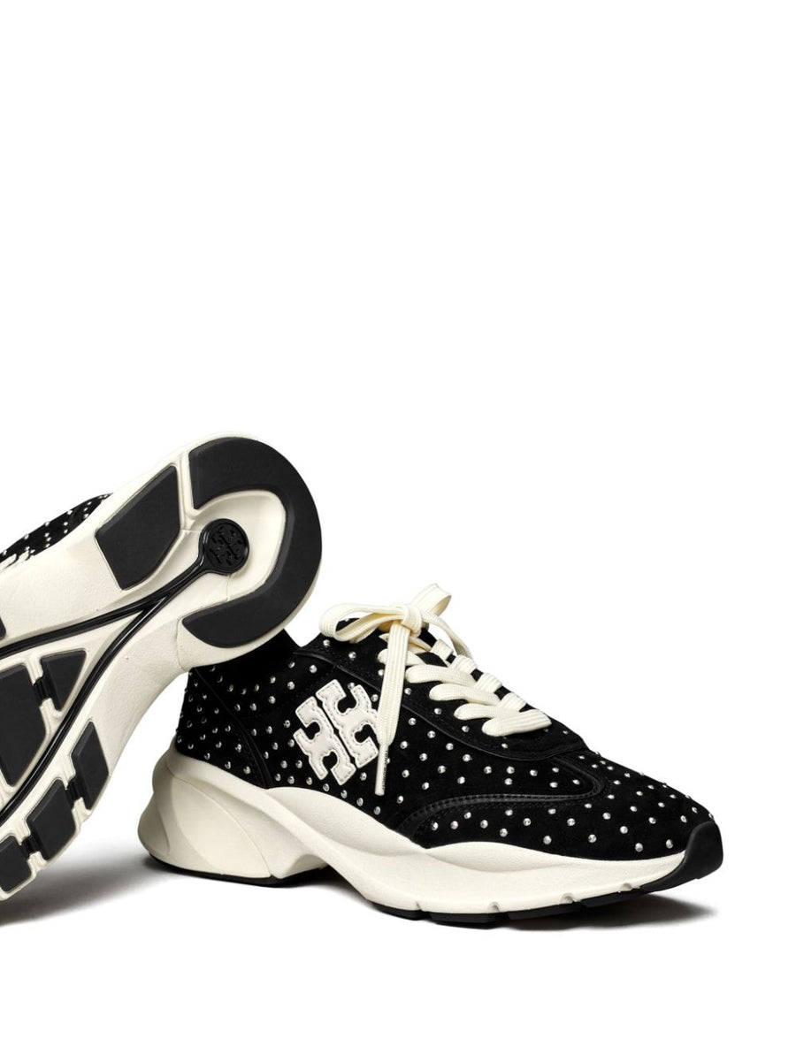 Tory Burch Good Luck Studded Sneakers For Women Luxury Leather And Suede With Comfort