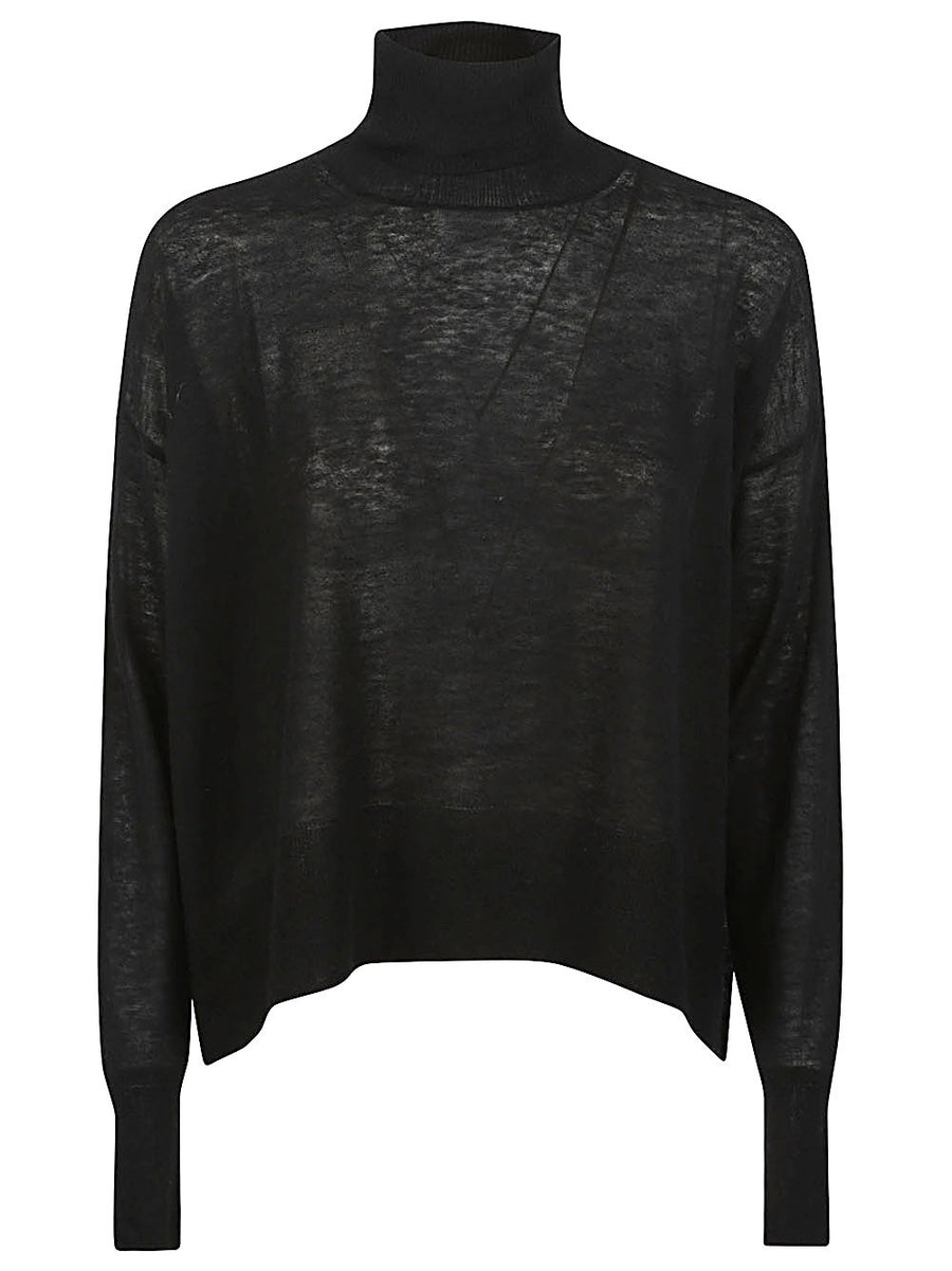 Ct Plage Cashmere High Neck Sweater for Women Black Luxury Everyday Knitwear Warmth and Quiet Elegance