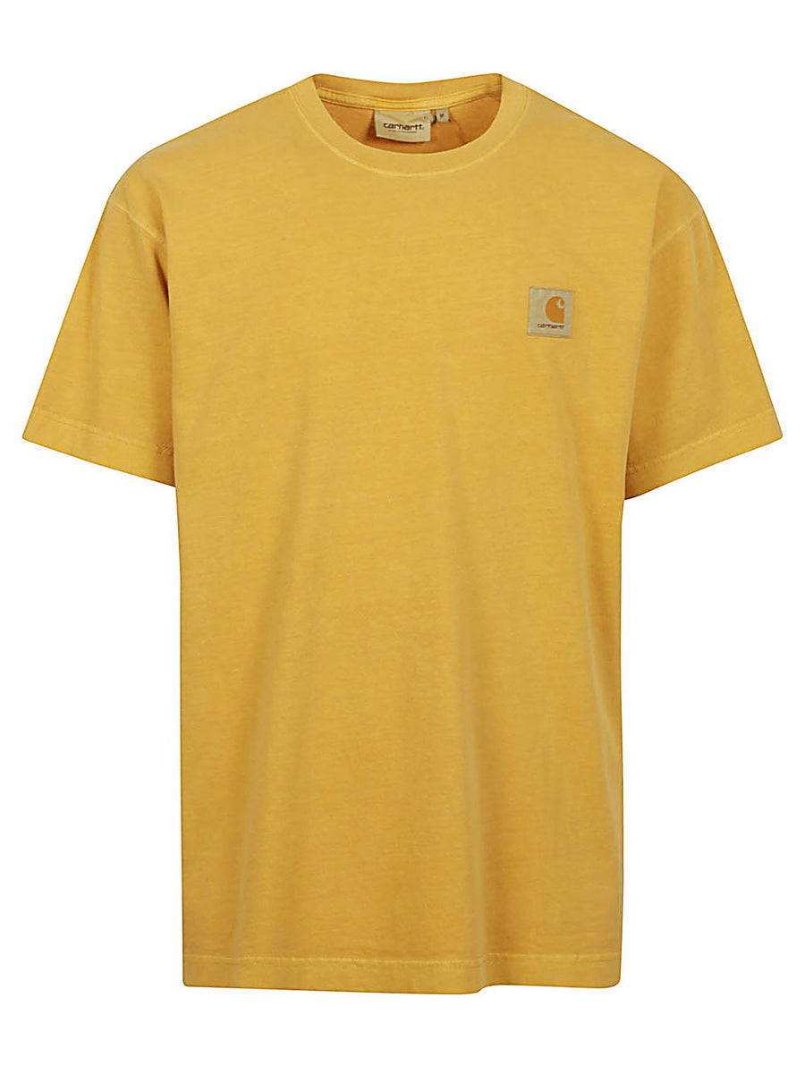 Carhartt WIP Vista Cotton T Shirt For Men Durable 100 Percent Cotton Front Logo Yellow
