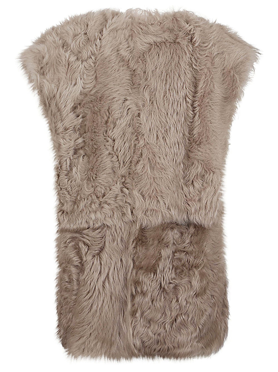 Enes Sleeveless Fur Coat For Women Lux City Layering Closure Free Silhouette For Everyday Luxe Style