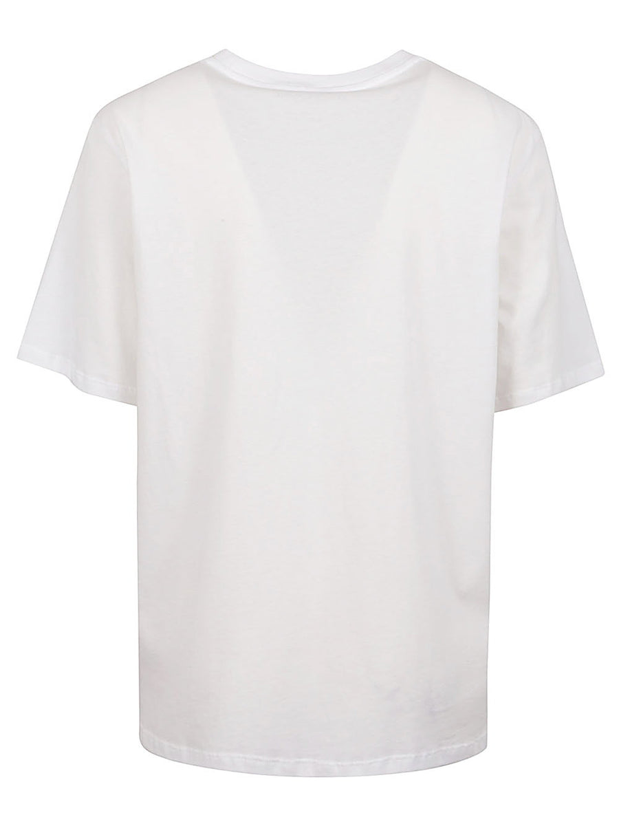 Majestic White Cotton Crewneck Top For Women, Breathable 100 Percent Cotton Everyday Wardrobe Staple