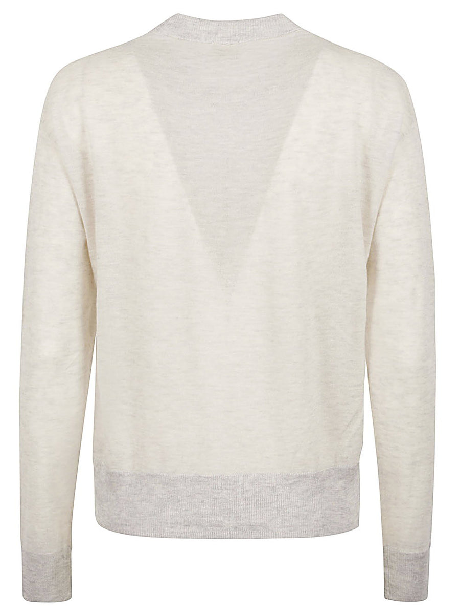 Ct Plage Grey Cashmere Silk Crewneck Sweater For Women Premium Luxe Everyday Knitwear