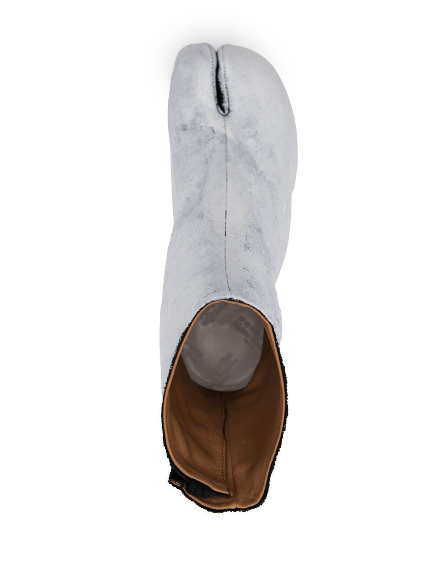 Tabi Ankle Boots Maison Margiela For Women With 3 Inch Block Heel Luxurious White Lambskin