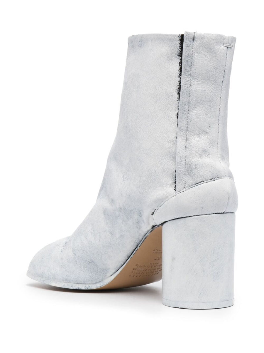 Tabi Ankle Boots Maison Margiela For Women With 3 Inch Block Heel Luxurious White Lambskin