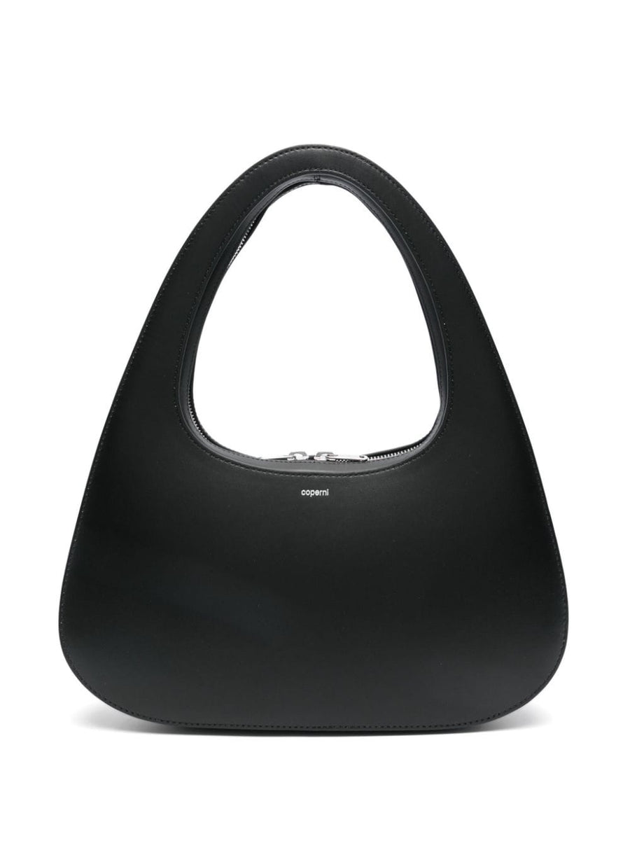 Coperni Large Swipe Tote Bag Black Calf Leather Top Zip Cutout Handle For Modern Women