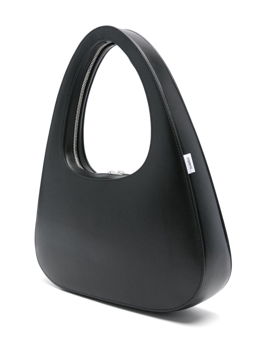 Coperni Large Swipe Tote Bag Black Calf Leather Top Zip Cutout Handle For Modern Women