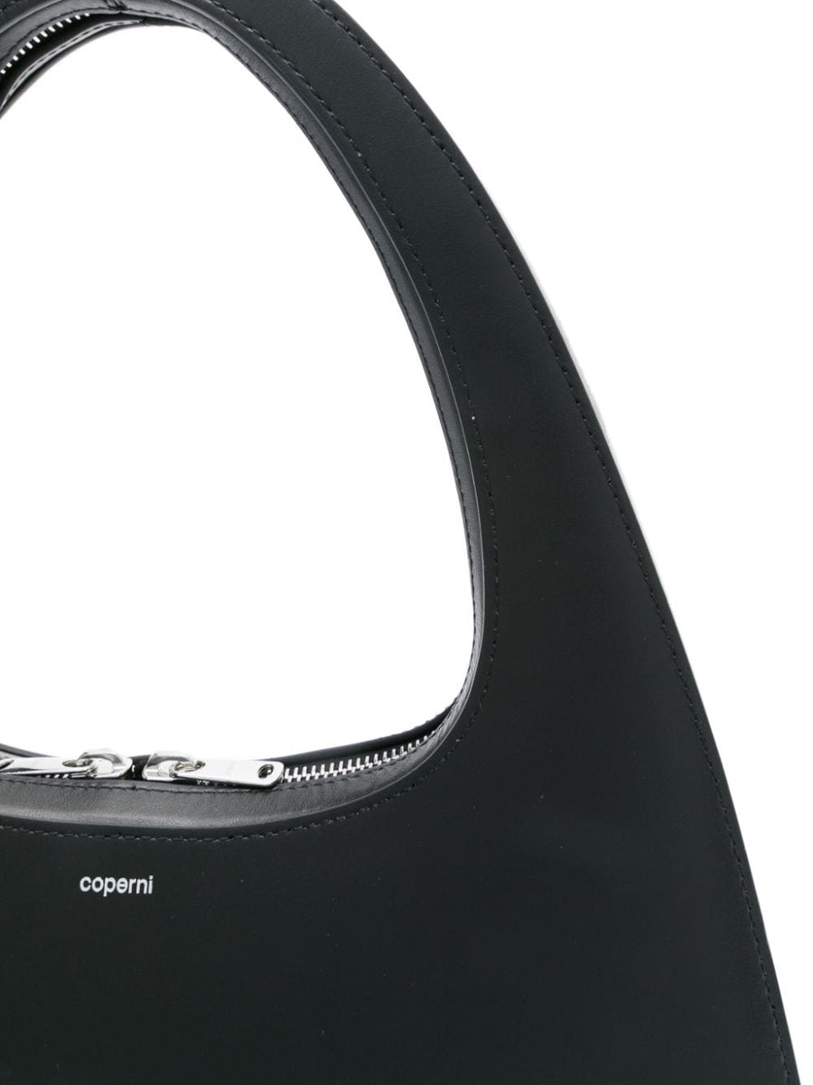 Coperni Large Swipe Tote Bag Black Calf Leather Top Zip Cutout Handle For Modern Women