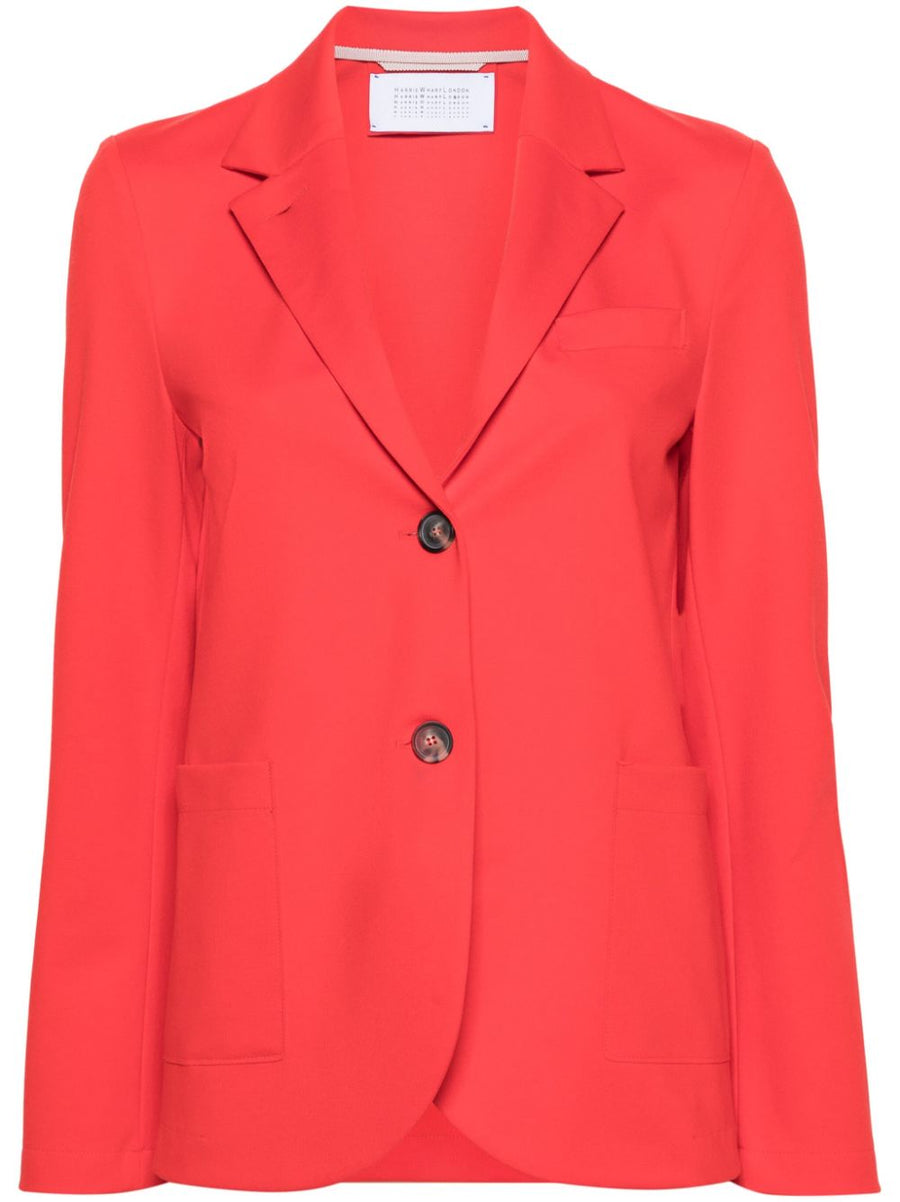 Blazer Harris Wharf London Red Stretch Jersey Single Breasted For Modern Women Versatile Unlined Lightweight