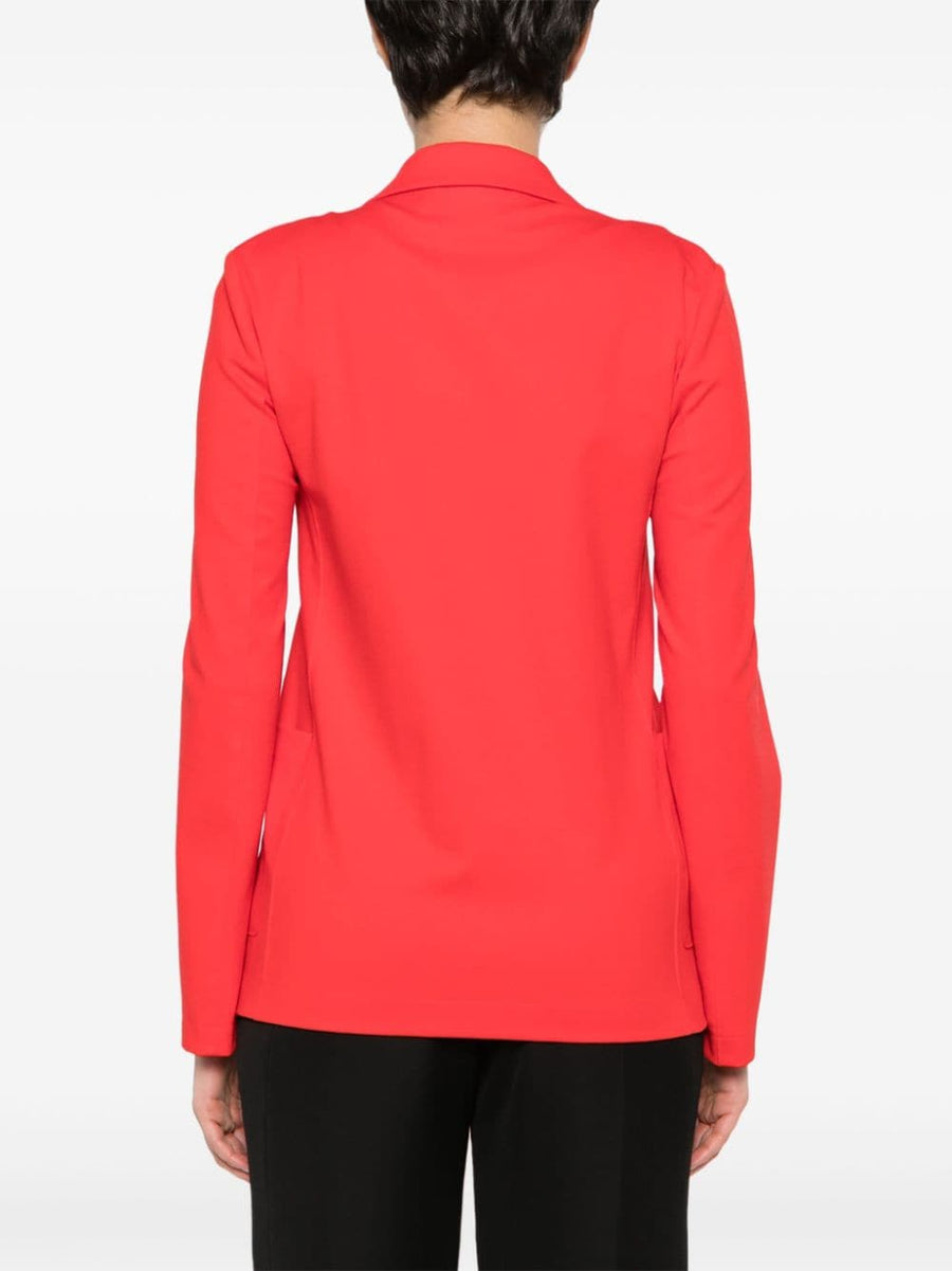 Blazer Harris Wharf London Red Stretch Jersey Single Breasted For Modern Women Versatile Unlined Lightweight
