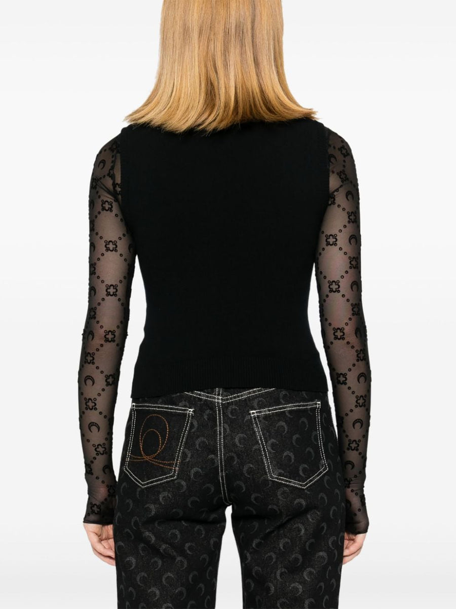 Marine Serre Crescent Moon Embroidered Tank Top for Women Signature Moon Motif Luxurious Sleeveless Top
