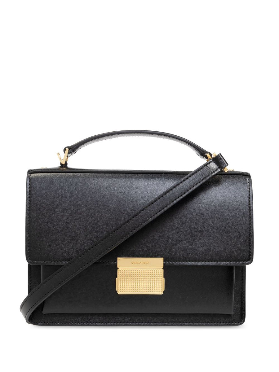 Golden Goose Venezia Leather Shoulder Bag Luxurious Compact Black Calf Leather With Detachable Strap For Women