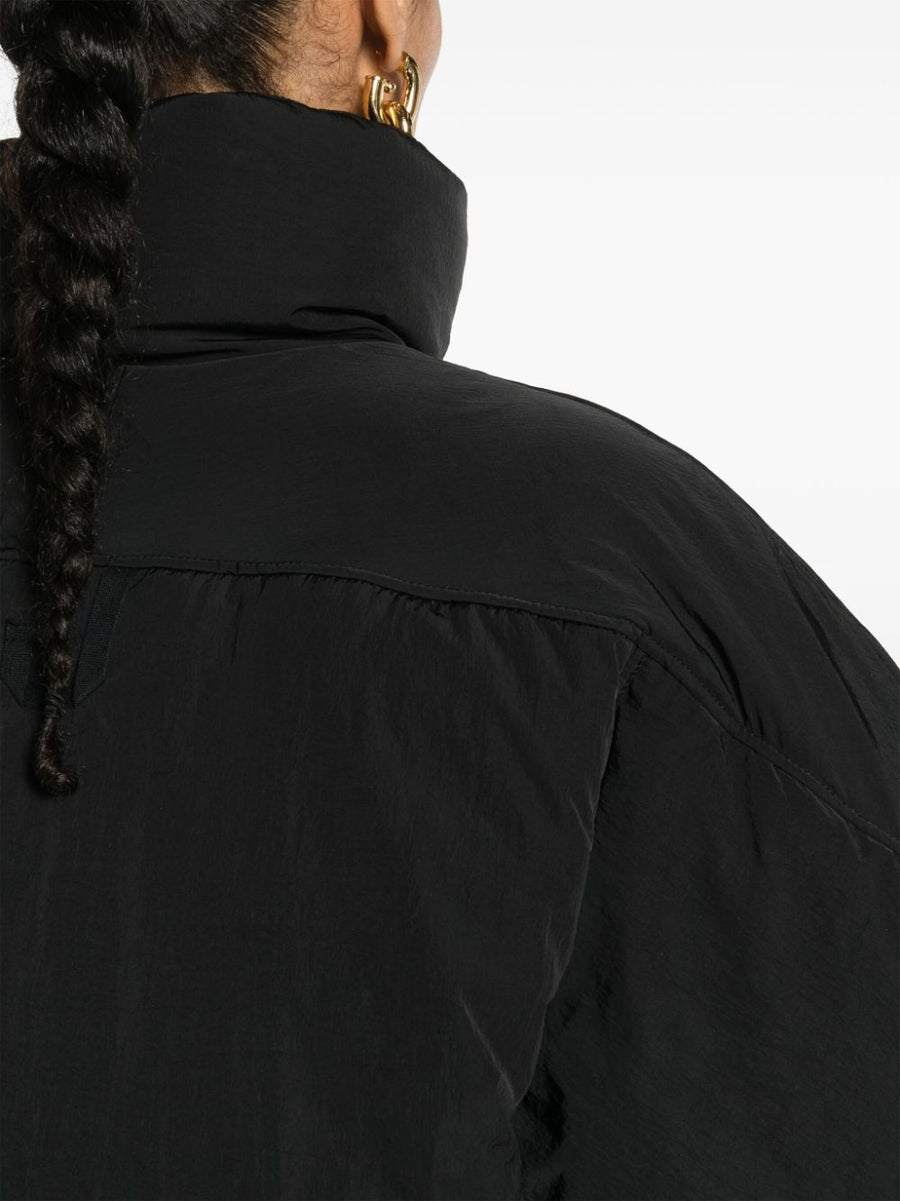 Jacquemus La Doudoune Courte Caraco Cropped Down Jacket For Women Crinkled Black Luxury Warmth And City Style