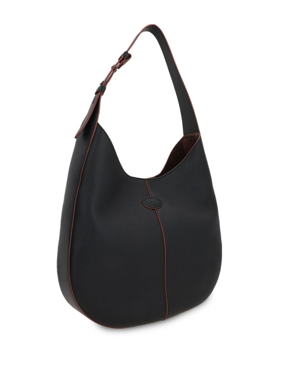 Tod's Small Hobo Leather Bag For Women Elegant Compact Shoulder Bag With Adjustable Strap And Removable Pouch