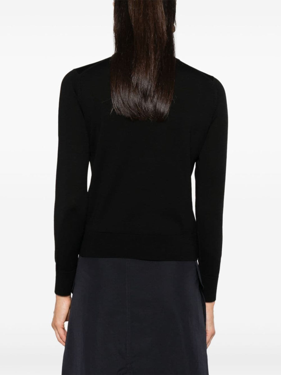 Maison Kitsuné Baby Fox Patch Wool Sweater For Women With Embroidered Patch And Premium Knit Crew Neck