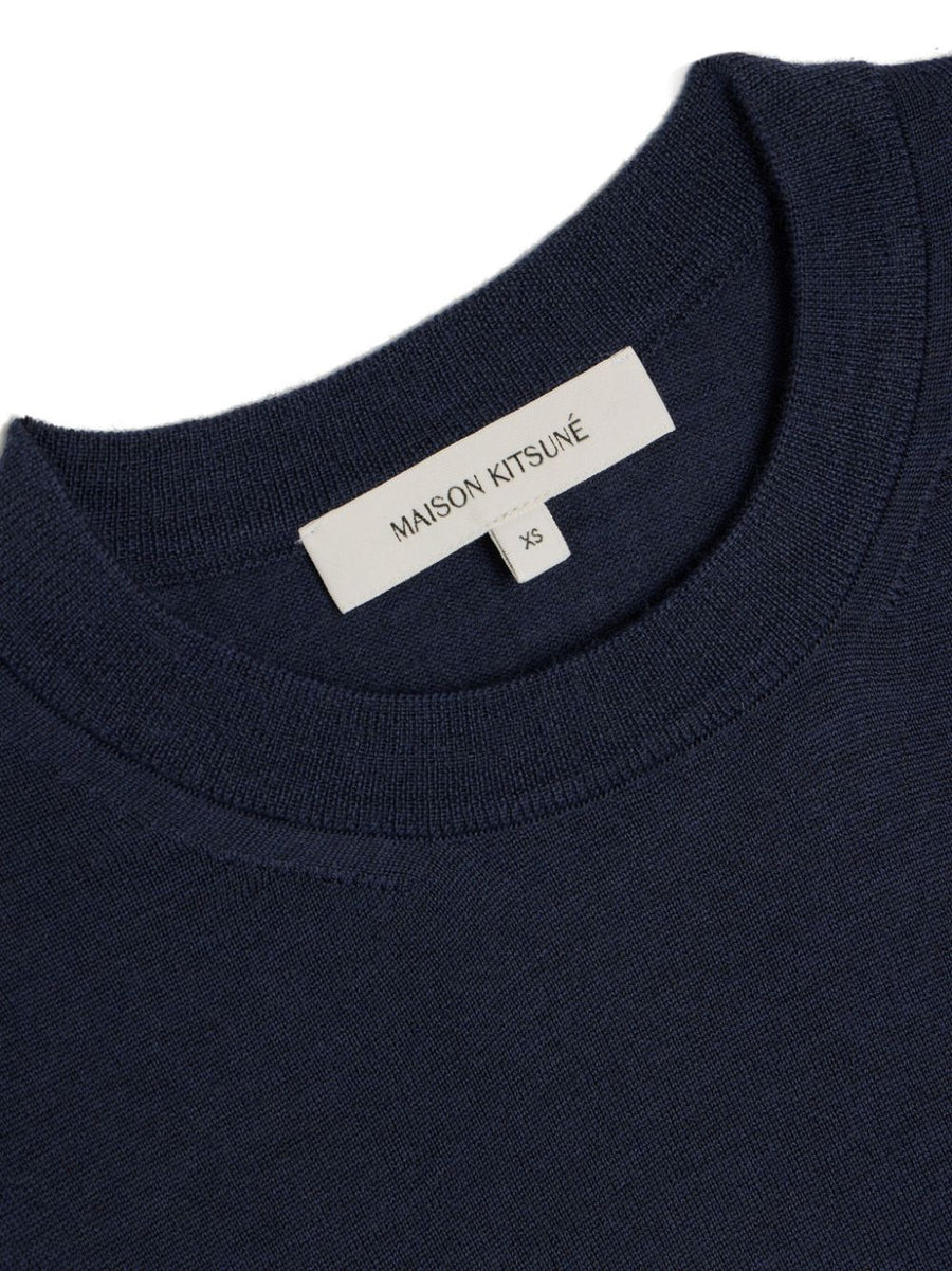 Maison Kitsuné Merino Wool Jumper For Women With Signature Fox Patch Luxurious Soft Knitwear