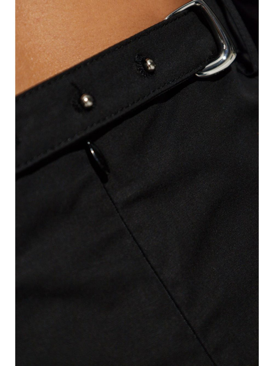 Jacquemus Luxurious Black Cotton Poplin Dress With Textured Yoke And Layered Cutouts For Women