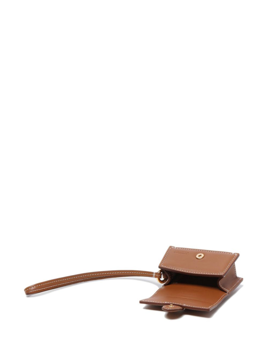 Jacquemus Bambino Flap Clutch Calf Leather Light Brown Compact Evening Bag For Women