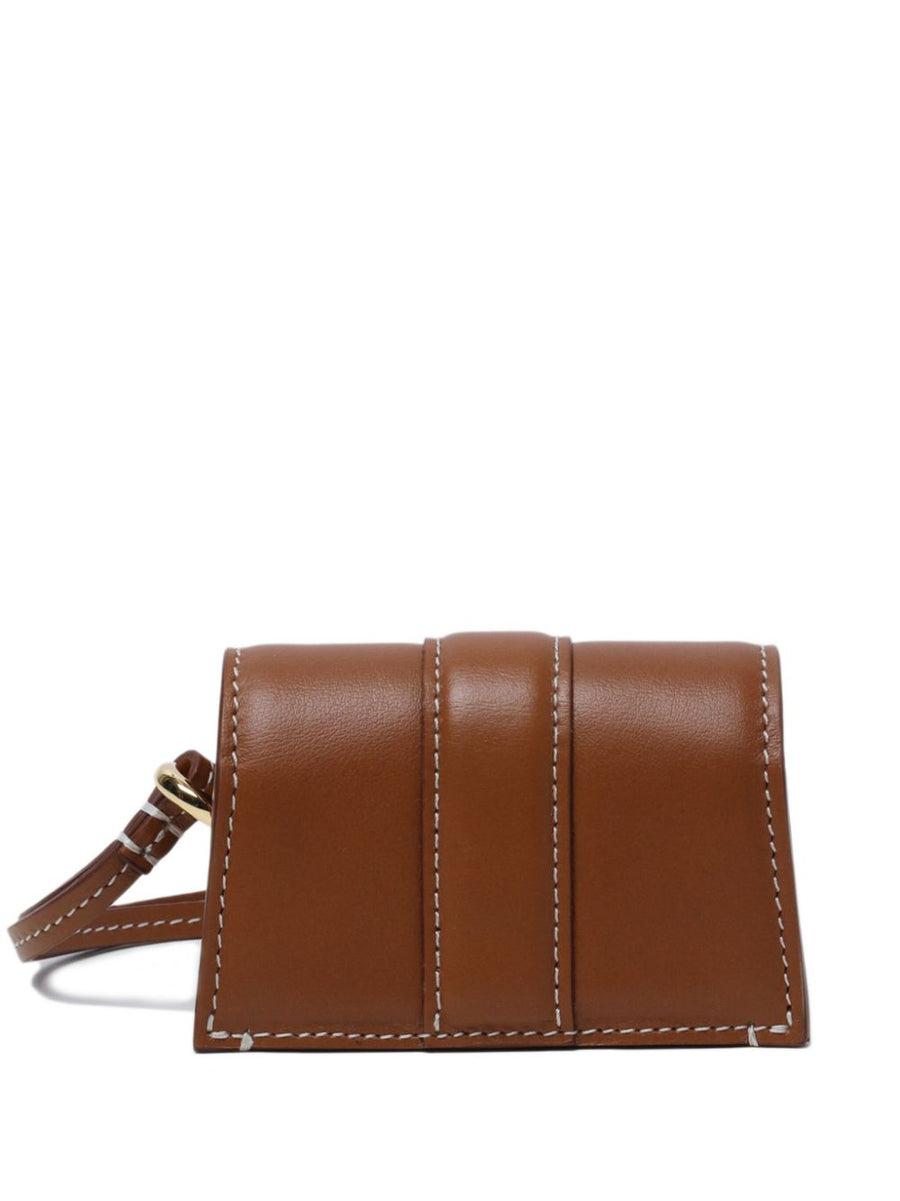 Jacquemus Bambino Flap Clutch Calf Leather Light Brown Compact Evening Bag For Women
