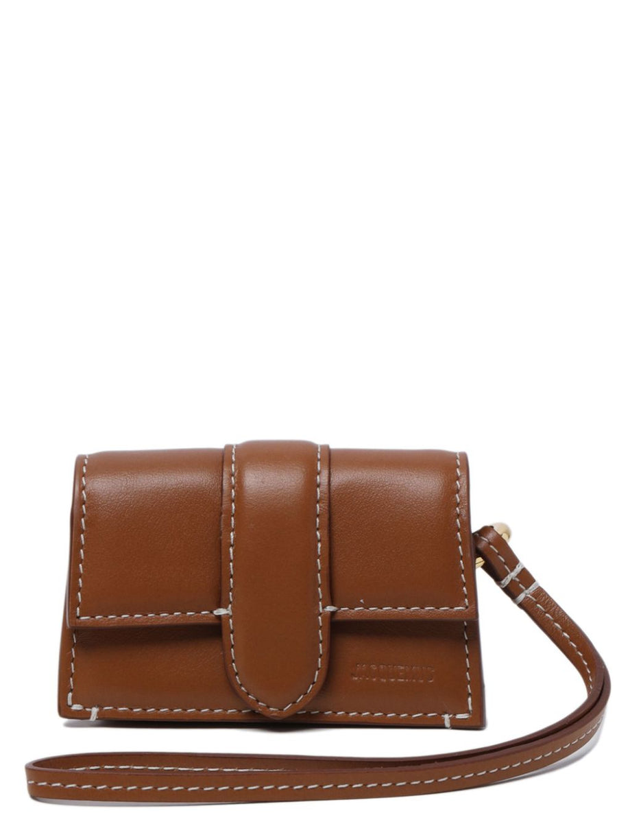 Jacquemus Bambino Flap Clutch Calf Leather Light Brown Compact Evening Bag For Women