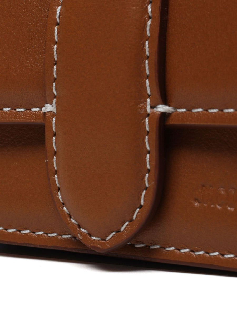 Jacquemus Bambino Flap Clutch Calf Leather Light Brown Compact Evening Bag For Women