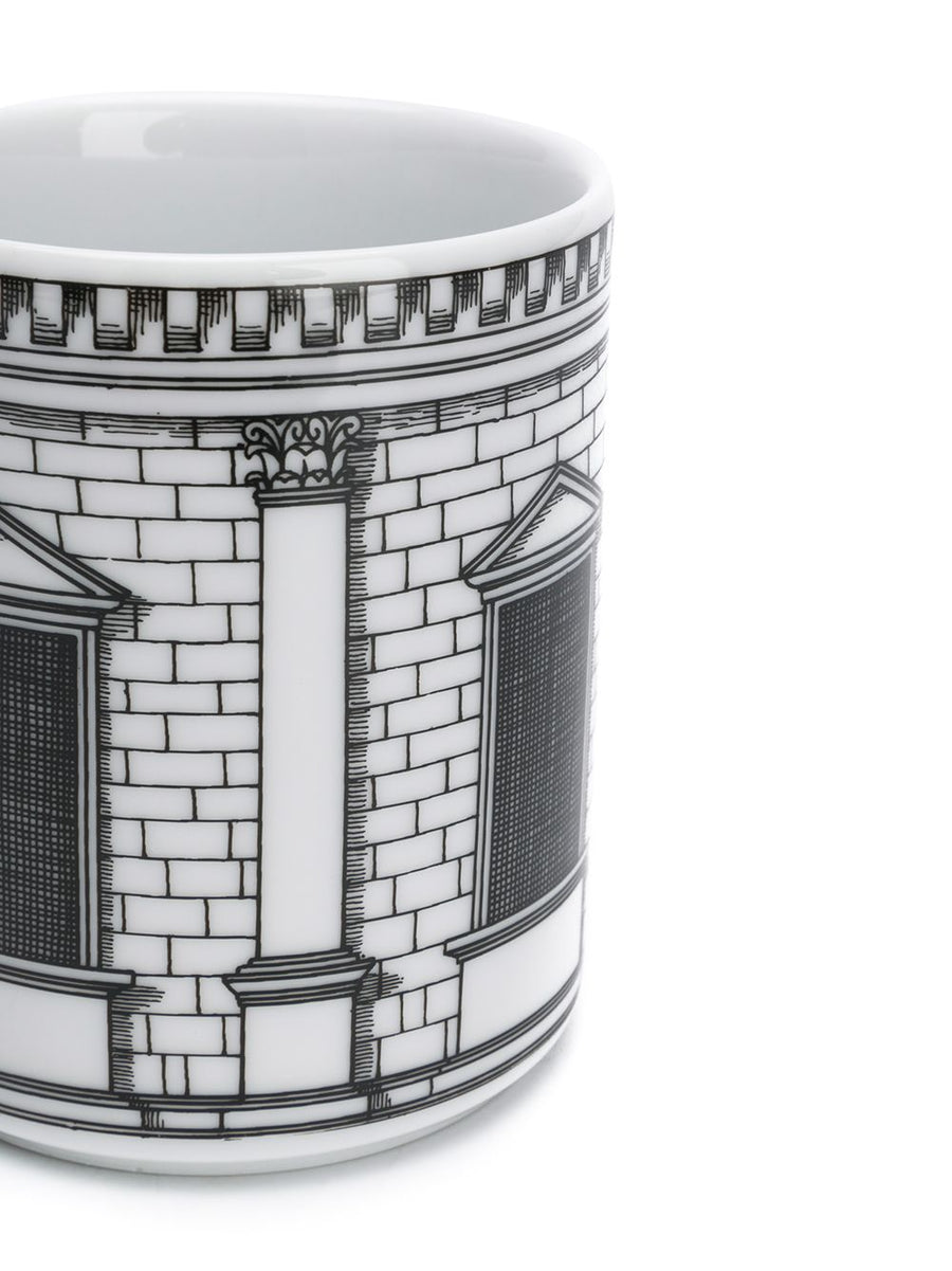 Fornasetti Architettura Pencil Holder Hand Decorated Porcelain Desk Accent For Collectors