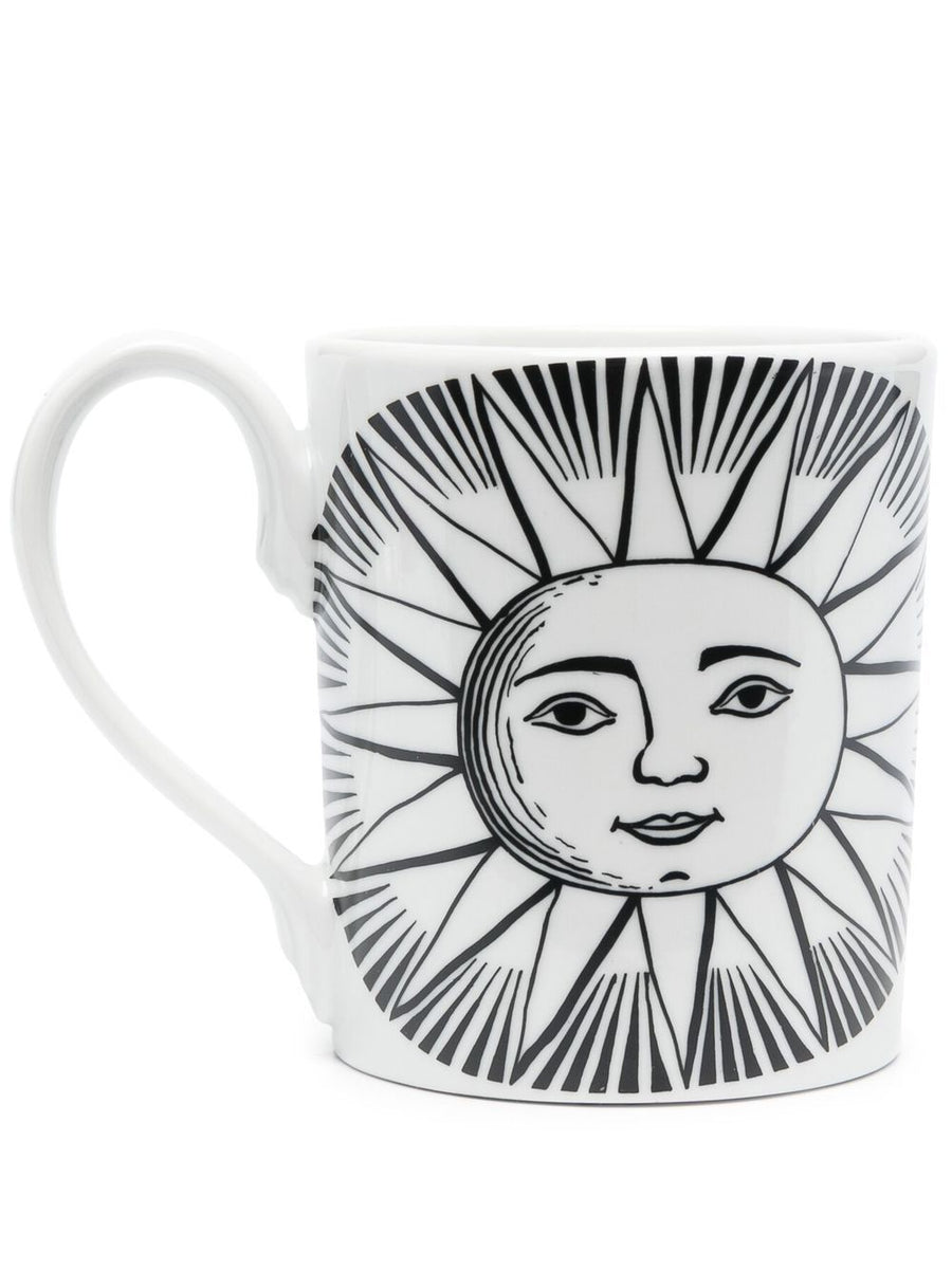 Fornasetti Sun Mug Hand Decorated Porcelain Collectible For Women Luxury Gift For Design Lovers