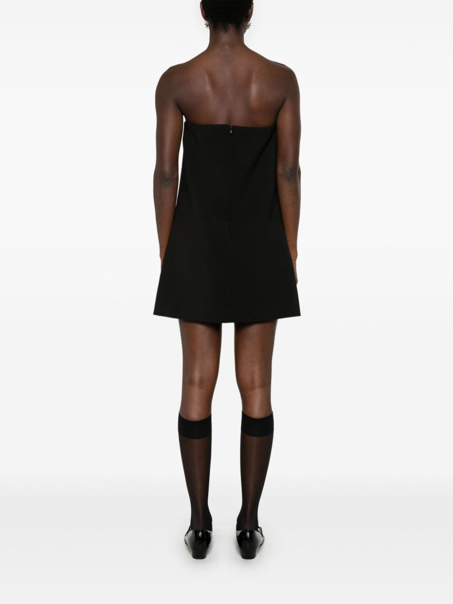 Self-Portrait Crepe Bandeau Mini Dress With Oversized Bow And Bead Detailing Elegant Eveningwear For Women