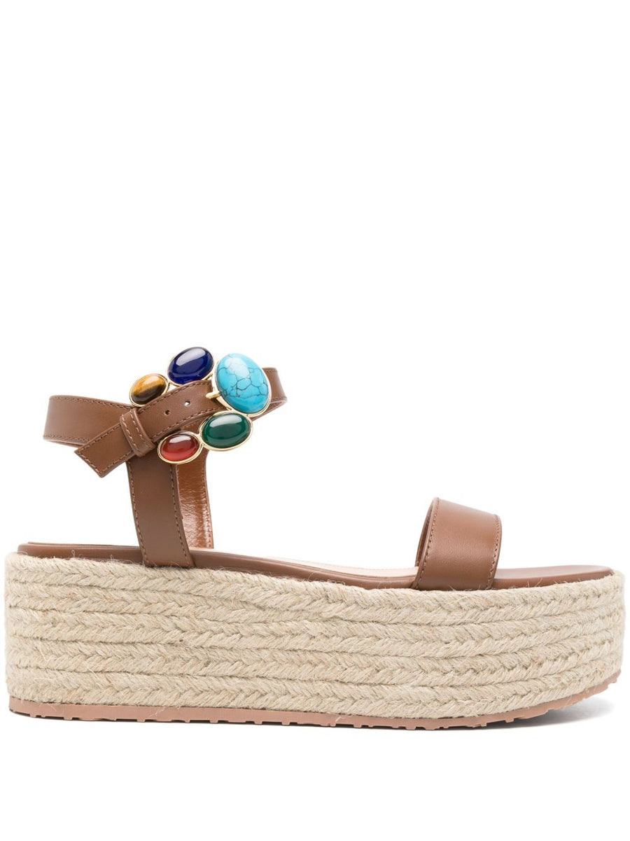 Gianvito Rossi Platform Sandals for Women Premium Leather Open Toe Ankle Strap Buckle