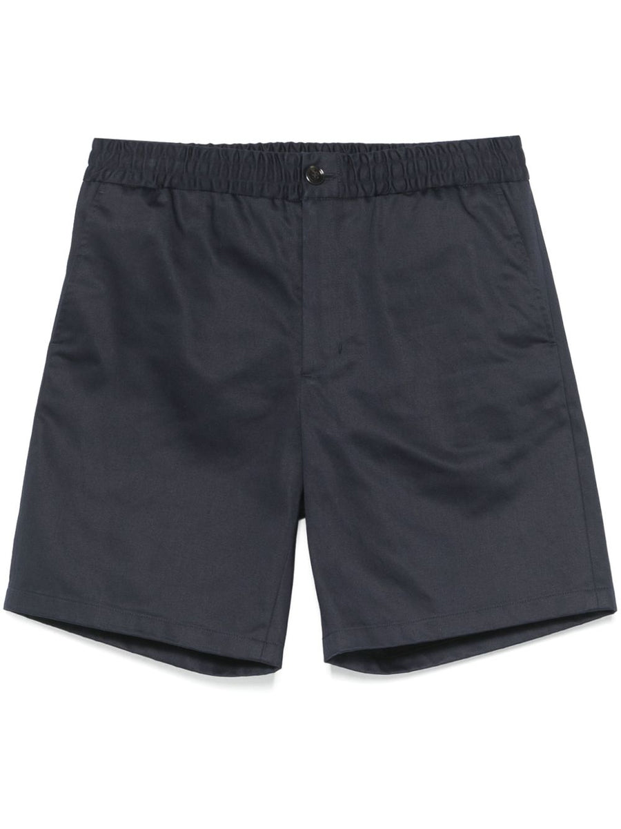 Ami Paris Mens Cotton Shorts Navy Breathable Comfort Elastic Waistband With Side Pockets
