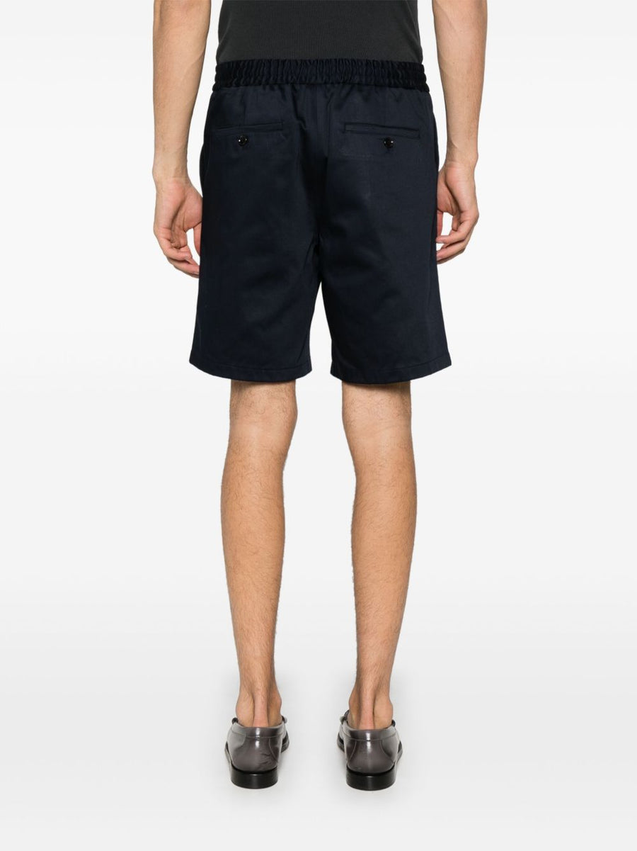 Ami Paris Mens Cotton Shorts Navy Breathable Comfort Elastic Waistband With Side Pockets
