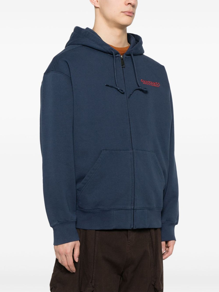 Carhartt WIP Pre Drawstring Hoodie For Men With Front Zip Closure And Pouch Pockets Premium Cotton Polyester Blend