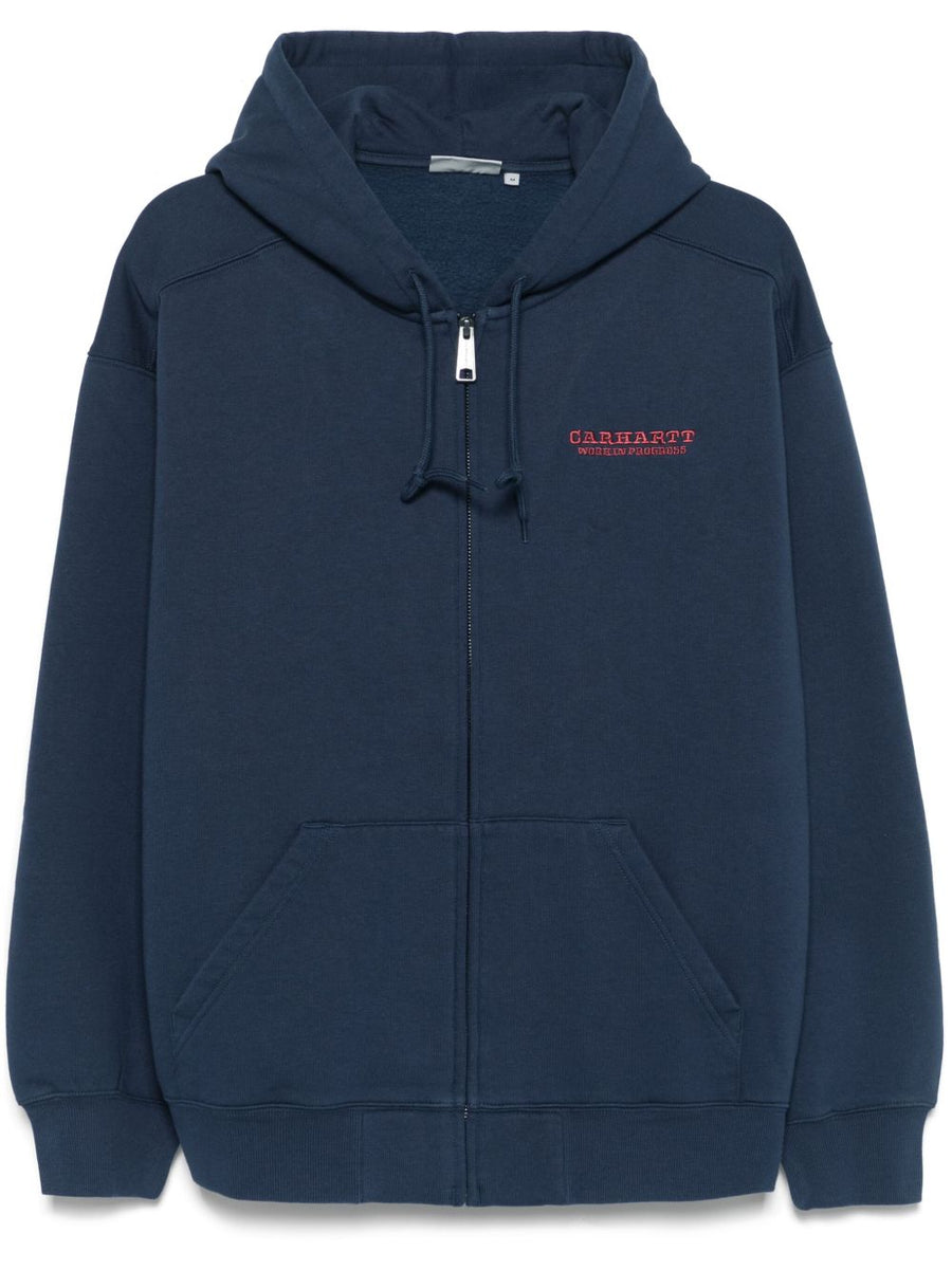 Carhartt WIP Pre Drawstring Hoodie For Men With Front Zip Closure And Pouch Pockets Premium Cotton Polyester Blend