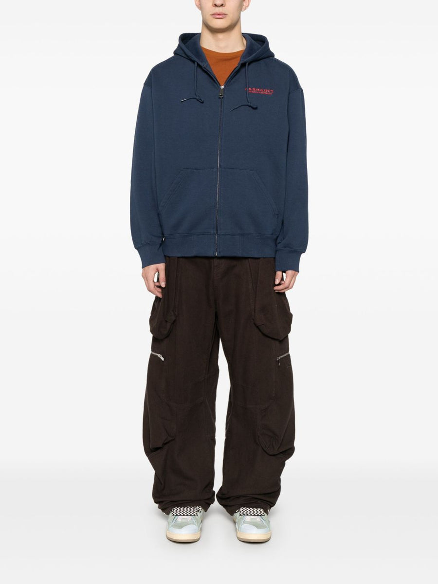 Carhartt WIP Pre Drawstring Hoodie For Men With Front Zip Closure And Pouch Pockets Premium Cotton Polyester Blend