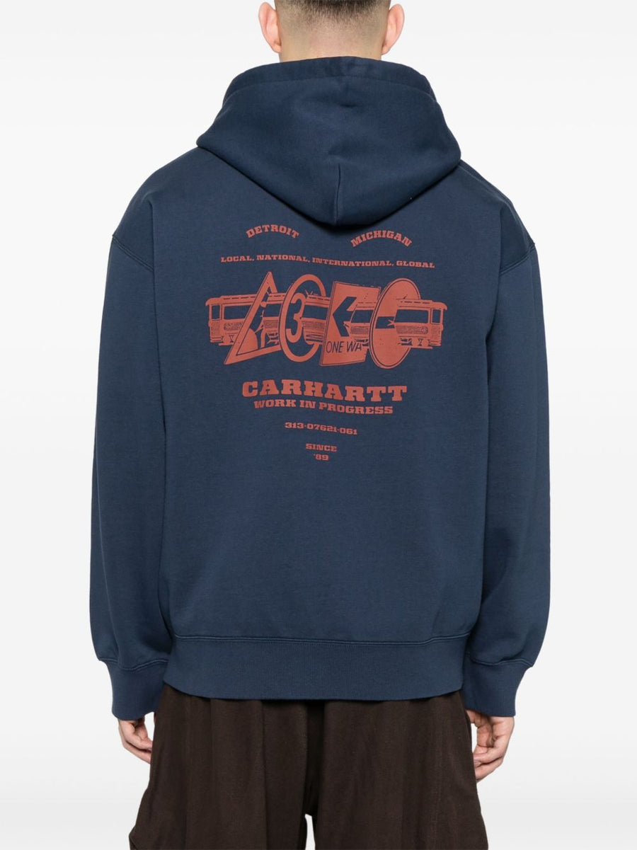 Carhartt WIP Pre Drawstring Hoodie For Men With Front Zip Closure And Pouch Pockets Premium Cotton Polyester Blend