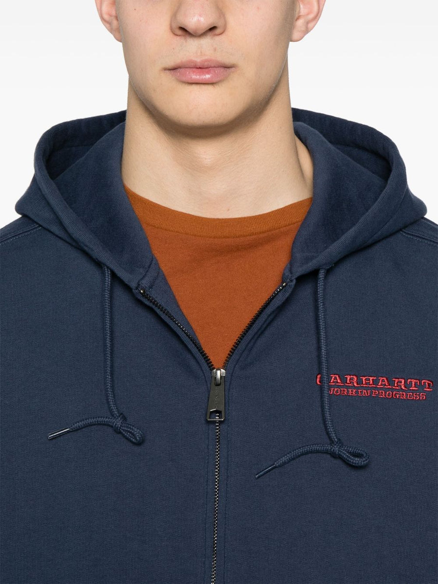 Carhartt WIP Pre Drawstring Hoodie For Men With Front Zip Closure And Pouch Pockets Premium Cotton Polyester Blend