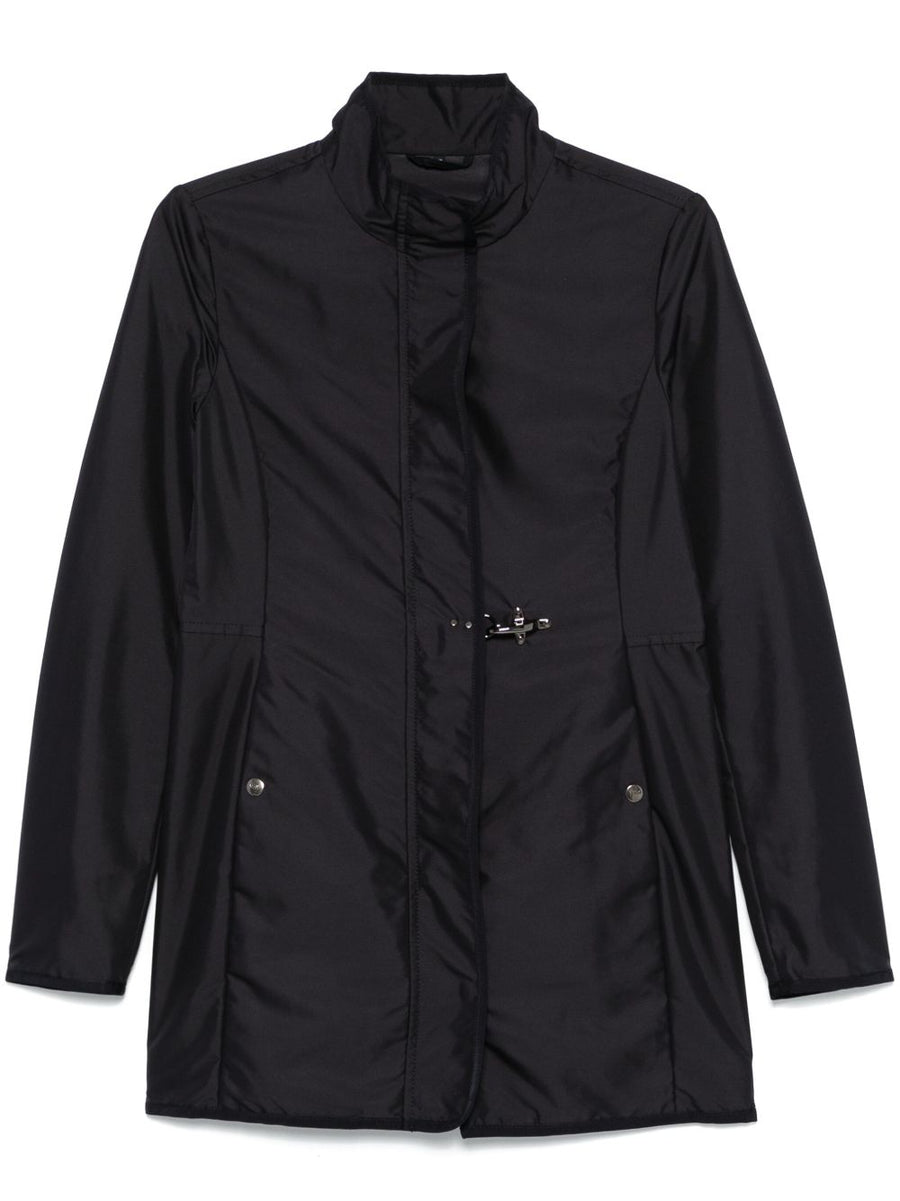 Fay Car Coat Navy For Women Premium Versatile Outerwear With Front Zip And High Neck