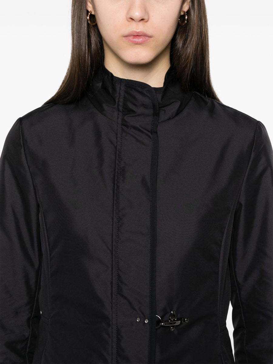 Fay Car Coat Navy For Women Premium Versatile Outerwear With Front Zip And High Neck