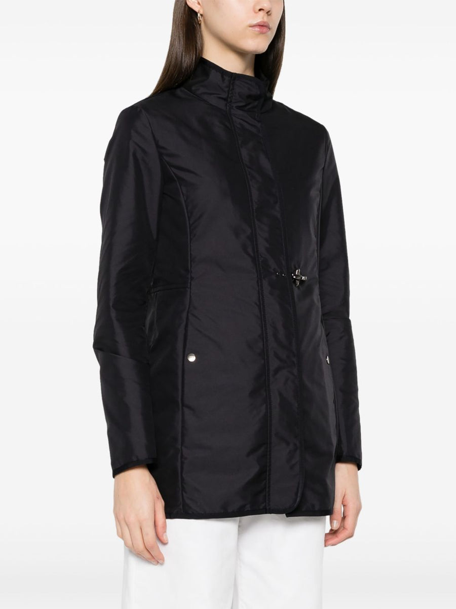 Fay Car Coat Navy For Women Premium Versatile Outerwear With Front Zip And High Neck